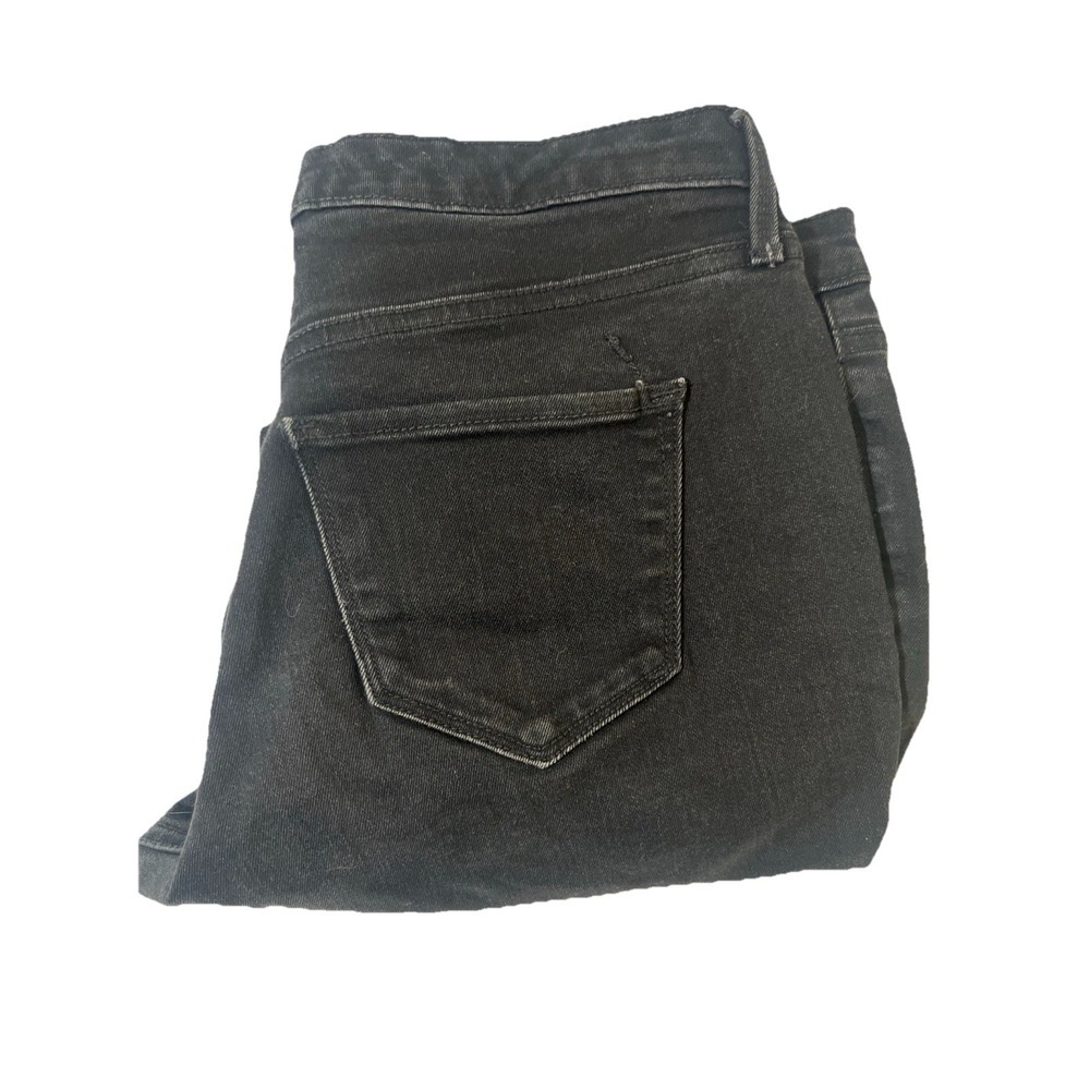 Mossimo Womens Size 8 /S Power Stretch Mid Rise Skinny Black Distressed Jeans